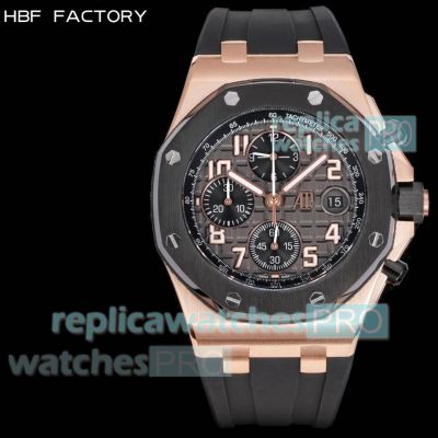 HBF Swiss 3126 Audemars Piguet Royal Oak Offshore 26238OK Rose Gold Rubber Strap Watch 